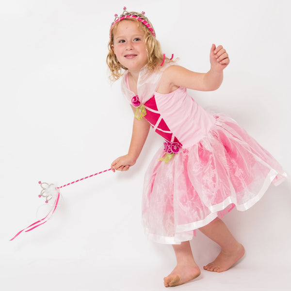 girl wearing princess dress up costume